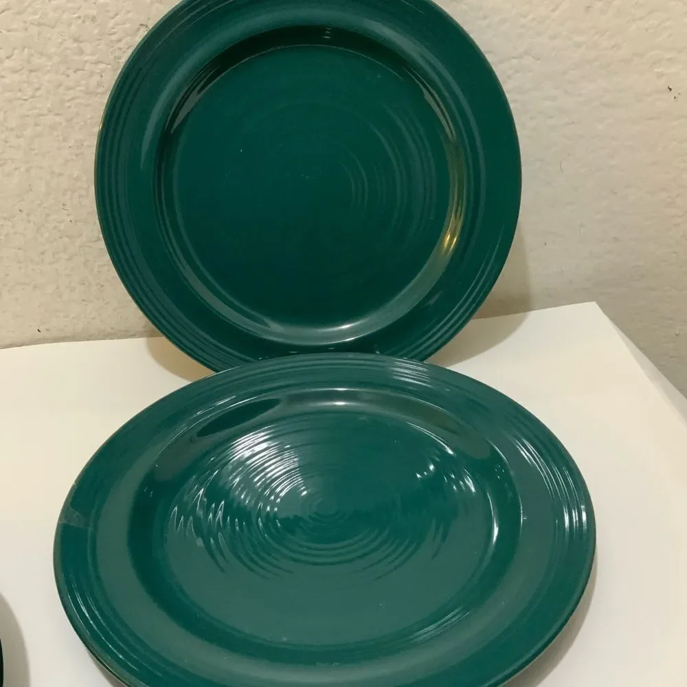 SET OF 2 PIER 1 FESTIVAL TEAL DINNER PLATES 10 3/4